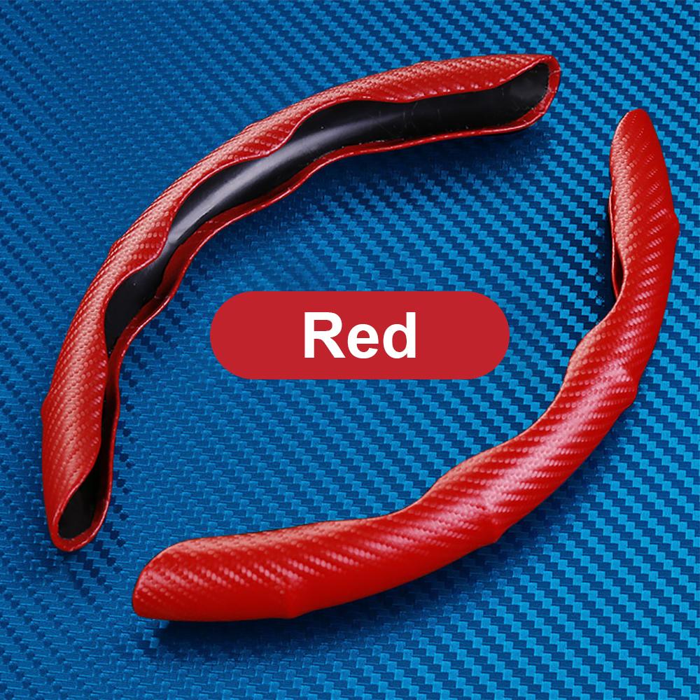 1Pair Car Steering Wheel Cover For Tesla Non-Slip Carbon Fiber 38CM Auto Steering Wheel Interior Decoration Accessories