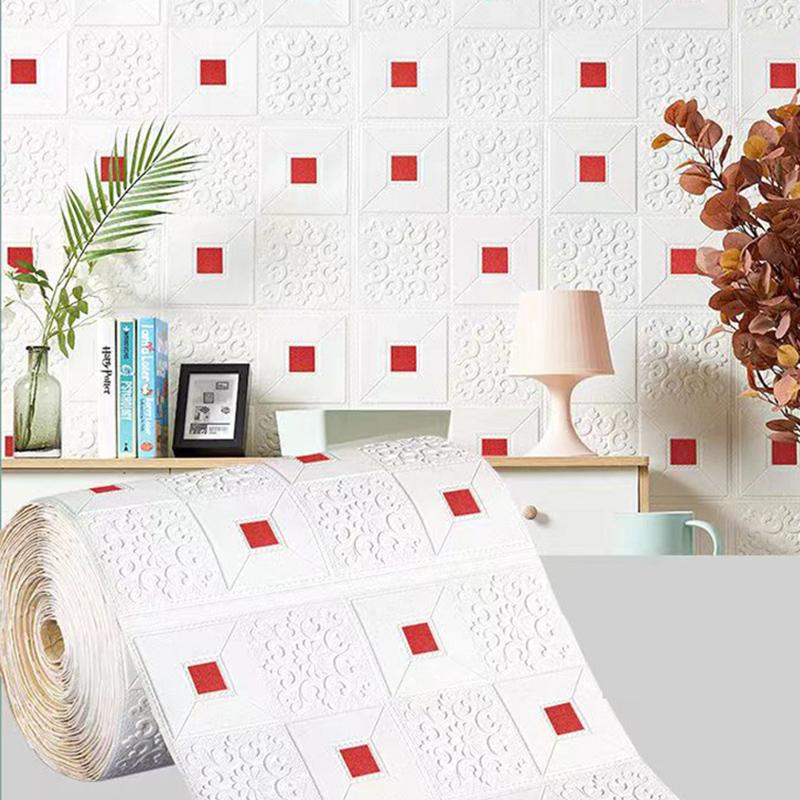 Home Decorations Classic Self-adhesive Wallpaper Brick Pattern Foam Waterproof Wall Stickers 3D 1pcs 70cmX1m DIY