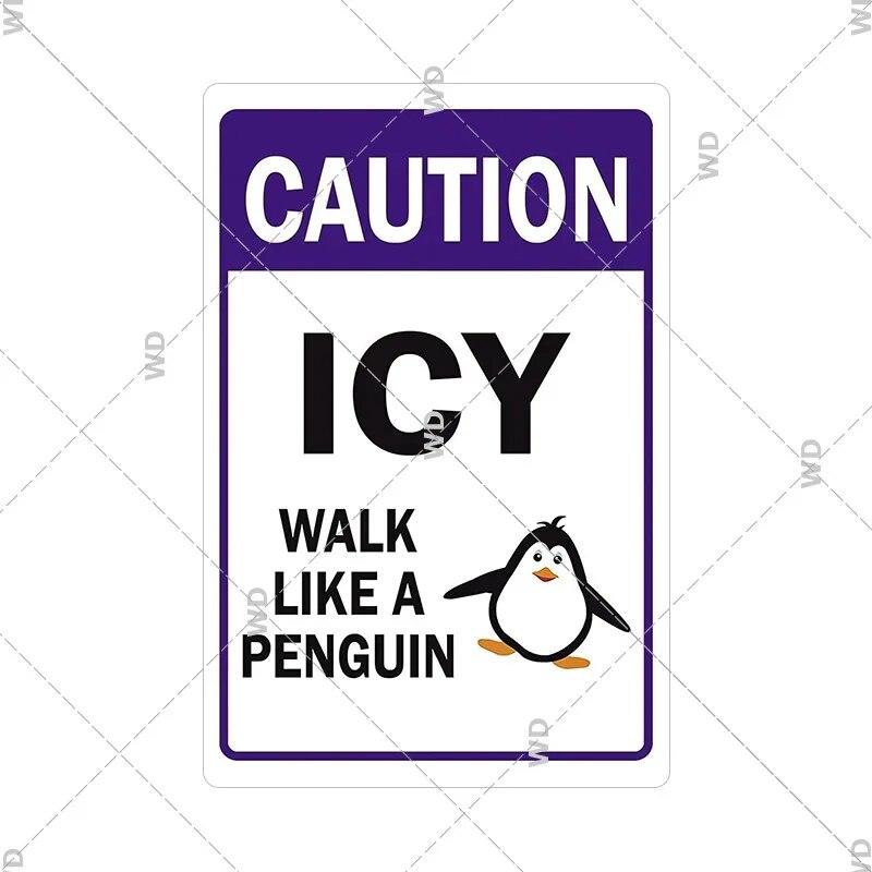 Beware Animals Dog Cat Bull Kraken Chickens Bigfoot Area Retro Tin Sign Caution Decorative Vintage Plaque Metal Poster Decor