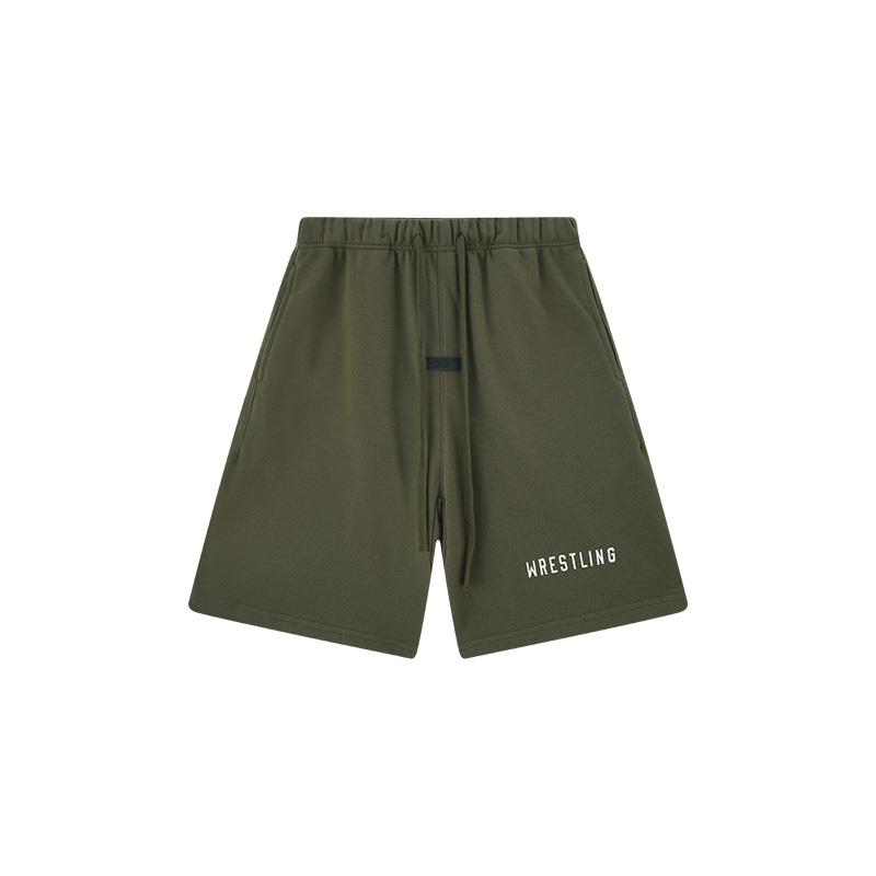 E853 Fear Of God Essentials Шорты сlettering Хлопковые Свободные Унисекс На Шнурке Эластичный Пояс Уличная Одежда Повседневные Спортивные Шорты