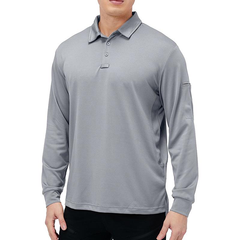 Мужская уличная рубашка-поло с длинным рукавом, легкая дышащая военная тактическая футболка, повседневная рабочая футболка для работы, пешего туризма, спортивные рубашки для гольфа, европейский размер