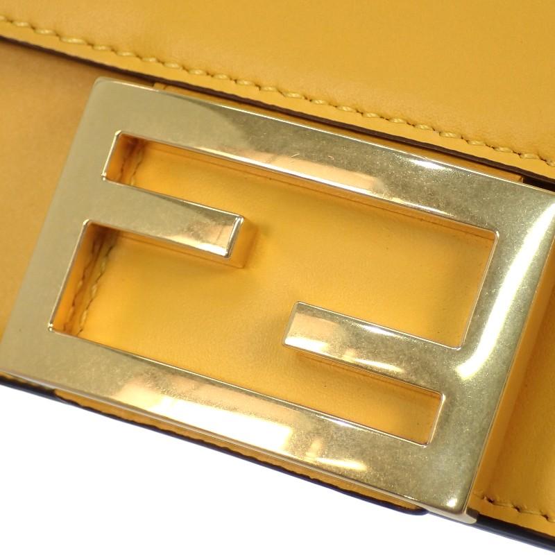 FENDI  8BS039 Shoulder Bag yellow leather Women