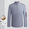 Luozi Men's 7-Gauge Thickened Half-Zip Stand Collar Wool Sweater