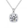 Womens Small Sugar Cube Necklace Elegant Light Luxury Clavicle Chain Versatile Jewelry Girlfriend