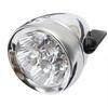 PLEAVIT Bullet-Shaped LED Light, 7-Light Bicycle Headlight, Retro Front Light, Battery-Operated, Silver