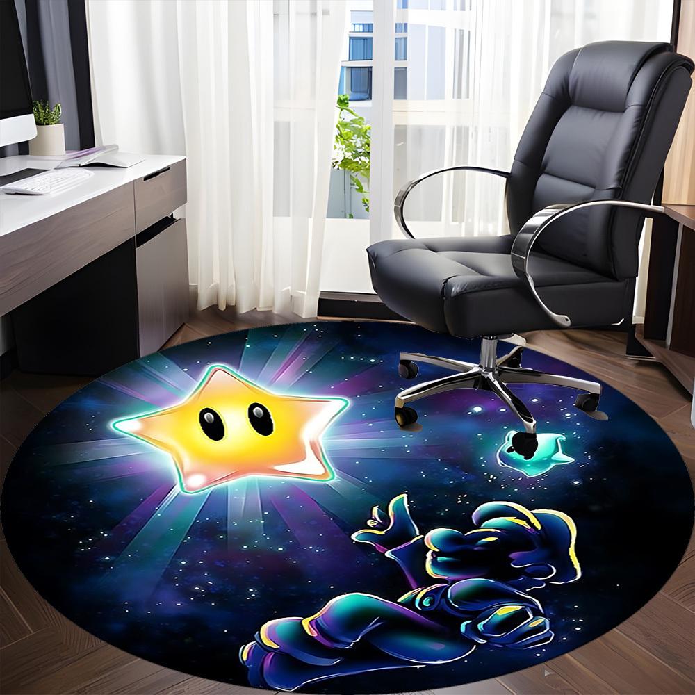 1 шт. Коврик-стул со звездой Луиджи для офиса, для помещений, нескользящий, моющийся, из полиэфирного волокна, коврик для офиса, можно стирать в машине