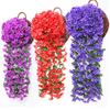 Artificial Wisteria Flower Vine Bushy Purple-color Red Reusable Indoor Outdoor Wedding Party Living Room Wall Hanging Garland Home Adult Sex Wear