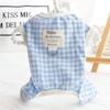 Spring Autumn Puppy Dog Jumpsuit with Traction Ring Plaid Pet Rompers Overalls for Small Dogs Yorkshire Maltese Mascotas Pajamas