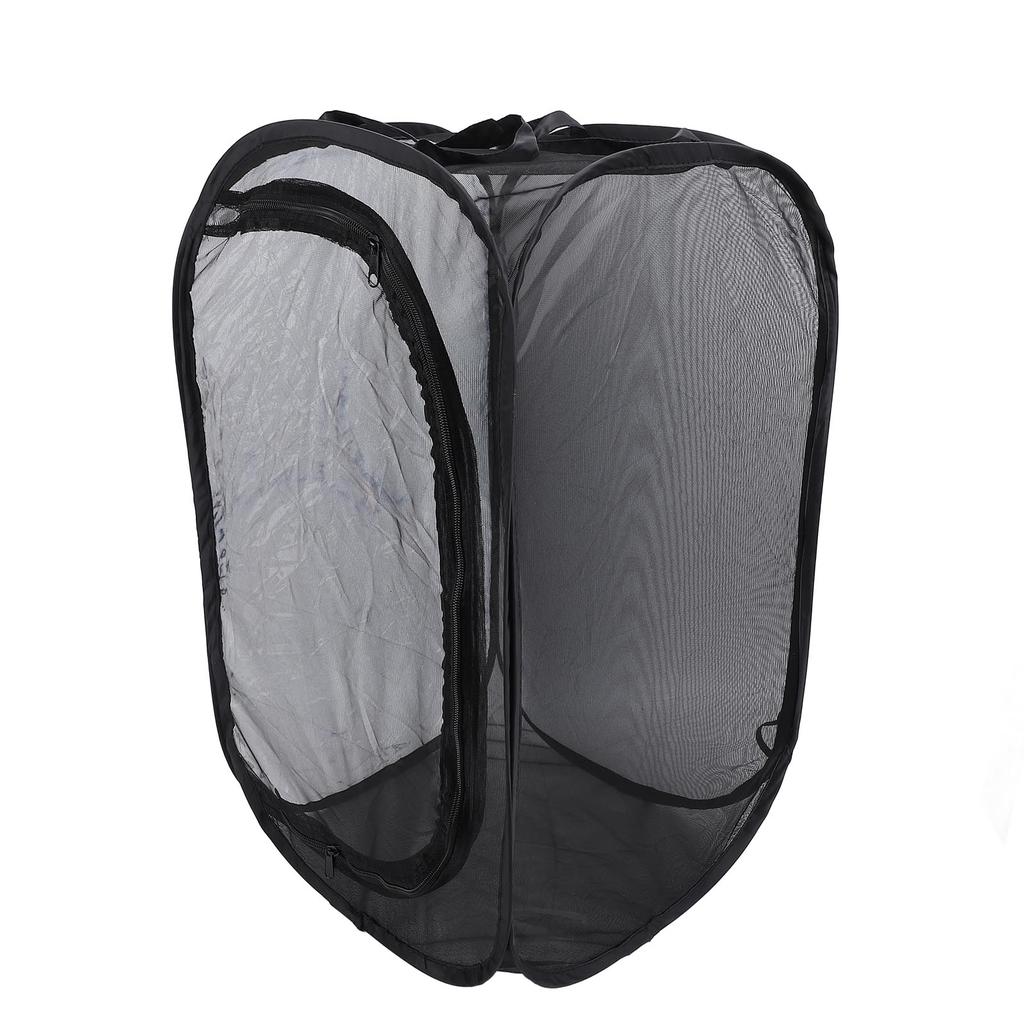 Outdoor Mesh Plant Enclosure Black Collapsible Mesh Cage for Plant Greenhouses Observation Rooms