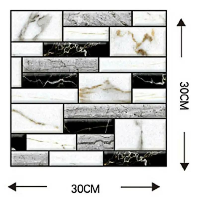 10 шт. Самоклеящаяся наклейка на плитку, на стену, Домашний декор, 3D ПВХ наклейки-покрытия для кухни, шкафа, ванной комнаты, Водонепроницаемые обои
