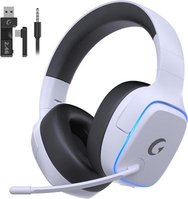 Игровая гарнитура PS5 [2,4G USB Type-C адаптерBluetooth 5.3Проводная] 4 способа подключения, 7.1-канальный объемный звук (Сверхнизкая задержка 20 мс), Легкий, Активный