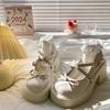 Японские jk увеличивающие рост французские универсальные маленькие кожаные туфли лето новые женские с бантом толстый высокий каблук Мэри Джейн одинарные туфли