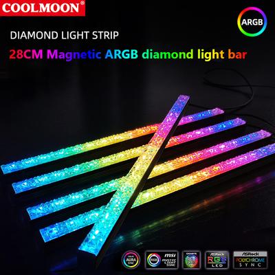 Светодиодная лента COOLMOON ARGB 5V 3Pin/Малый 4Pin Diamond Магнитная Цветная Атмосферная DIY Лампа Бар для Корпуса ПК