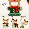 Elk Party Favors Christmas Gingerbread Man Bottle Opener Metal Refrigerator Magnet Beer Stocking Stuffers Decorative Cap Remover for Kitchen Supplies