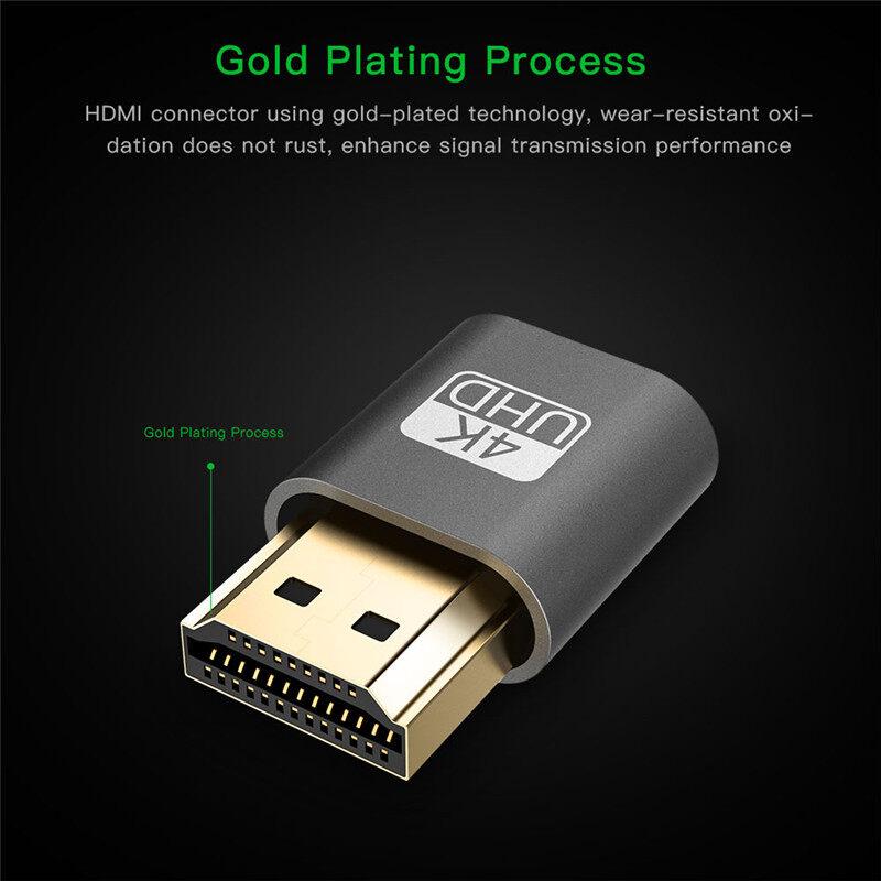 HDMI-совместимый адаптер виртуального дисплея 4K DDC EDID с заглушкой, эмулятор дисплея, чит-адаптер, поддержка 1920x1080P для майнинга Bitcoi