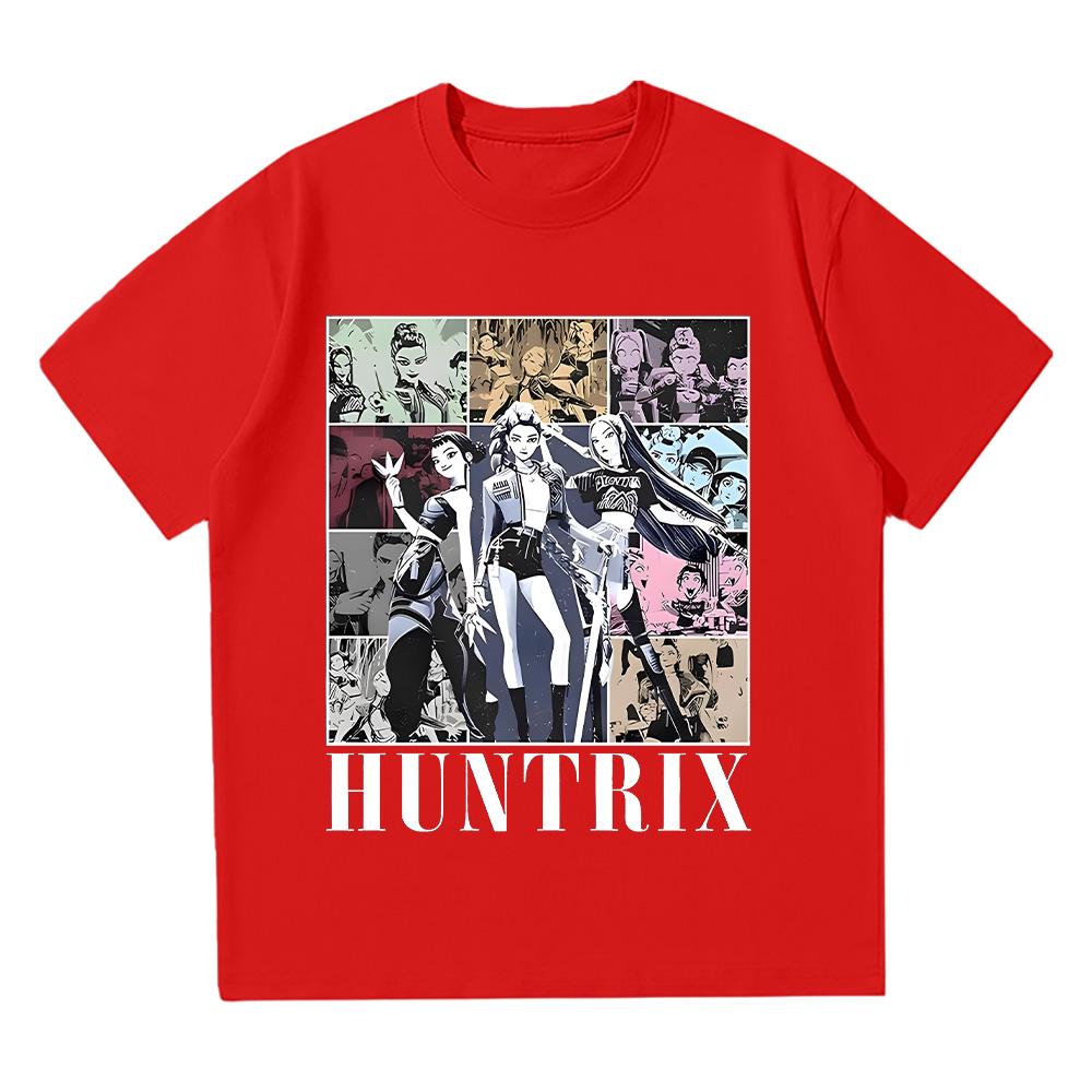 Huntrix Girl Kpop Демо Фильм Винтажная Футболка Kpop Охотники на Демонов Футболка Jinu Манга Одежда Хлопок Высокое Качество Футболки Унисекс Топы