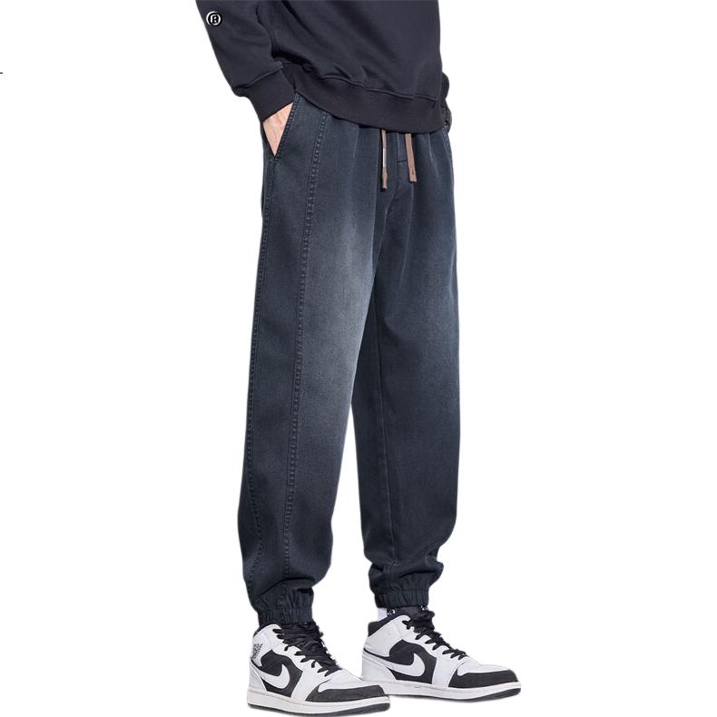 TUCANO Men's Autumn Winter Casual Pants Harem Jogger Trousers High-End Versatile Cargo Pants Black 4XL
