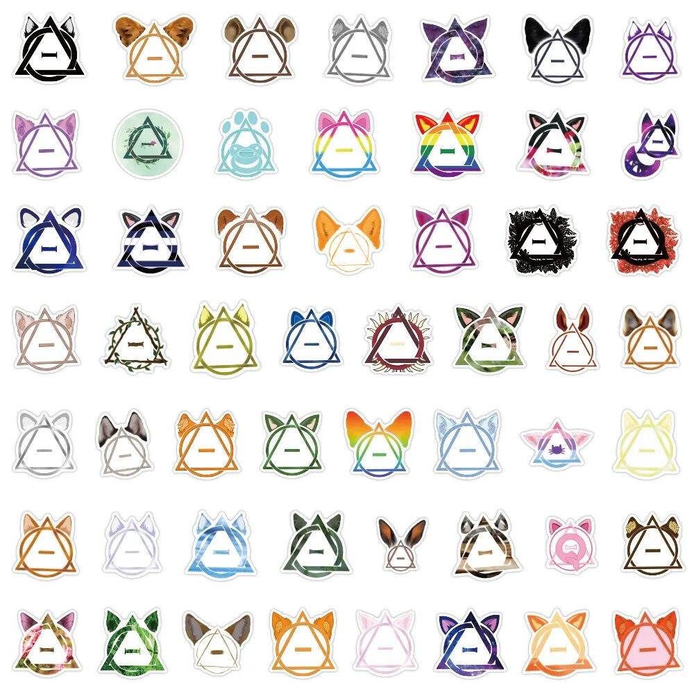 10/50 шт. наклейки с символом Therian Fox Therian, наклейки с граффити для DIY, багажа, ноутбука, скейтборда, мотоцикла, велосипеда, наклейки