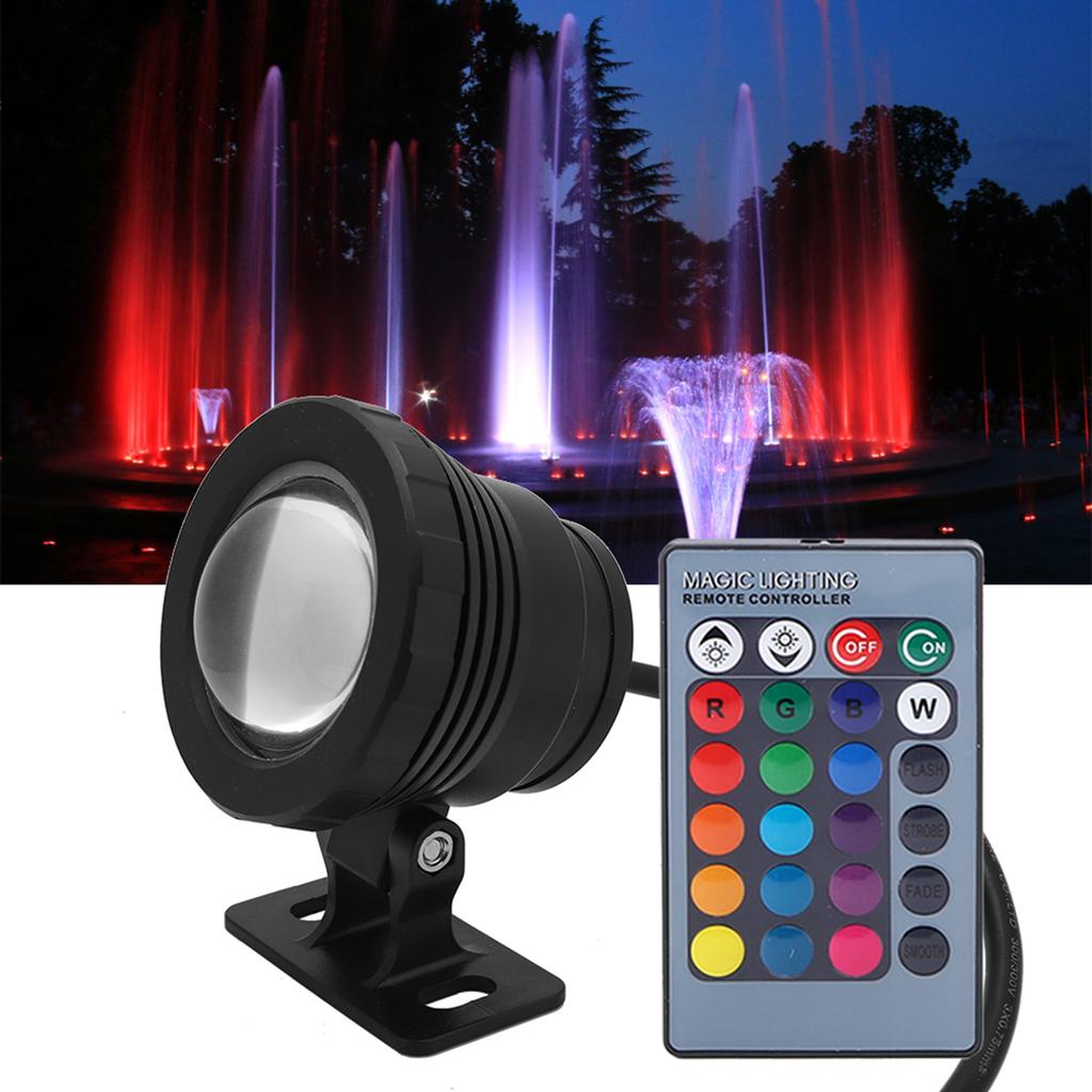 5 Вт RGB наружный водонепроницаемый светодиодный светильник для бассейна садовый светильник с пультом дистанционного управления (черный) 110‑240 В