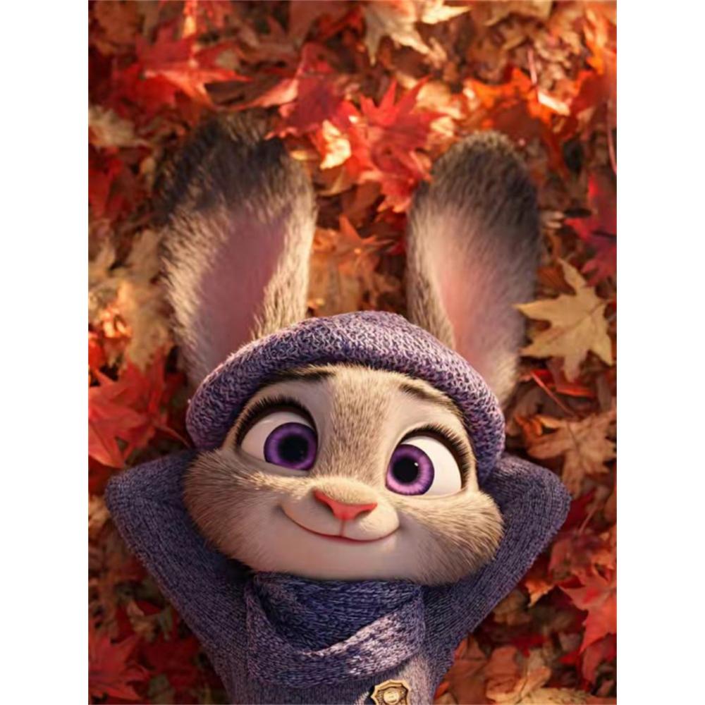 Disney 5D DIY Diamond Painting Zootopia Autumn Healing Illustration Cartoon Full Diamond Mosaic Art Wall Decoration Set