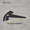 Tesla Model 3/Y Car Exterior Decoration Parts - Metal Blackened Logo Emblem Front Bumper & Rear Trunk Logo Replacement Kit