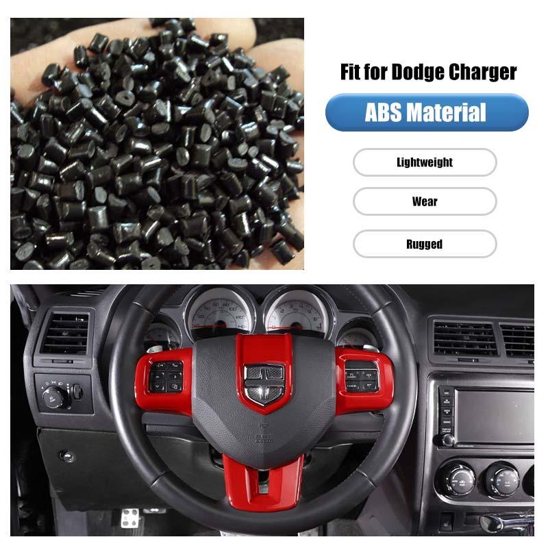 Наклейка на рулевое колесо ABS, подходит для Dodge Charger, Dodge Challenger, Durango, Dart Journey, аксессуары для интерьера