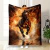 Fiery Galloping Horse Blanket for all seasons blanket lunch break throw gift