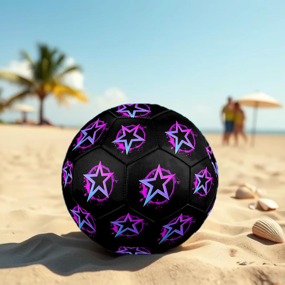 1PC Neon Star Splatter Soccer Ball Size 5 Football Machine Sewn Indoor/Outdoor Universal Football Surprise Collection n112