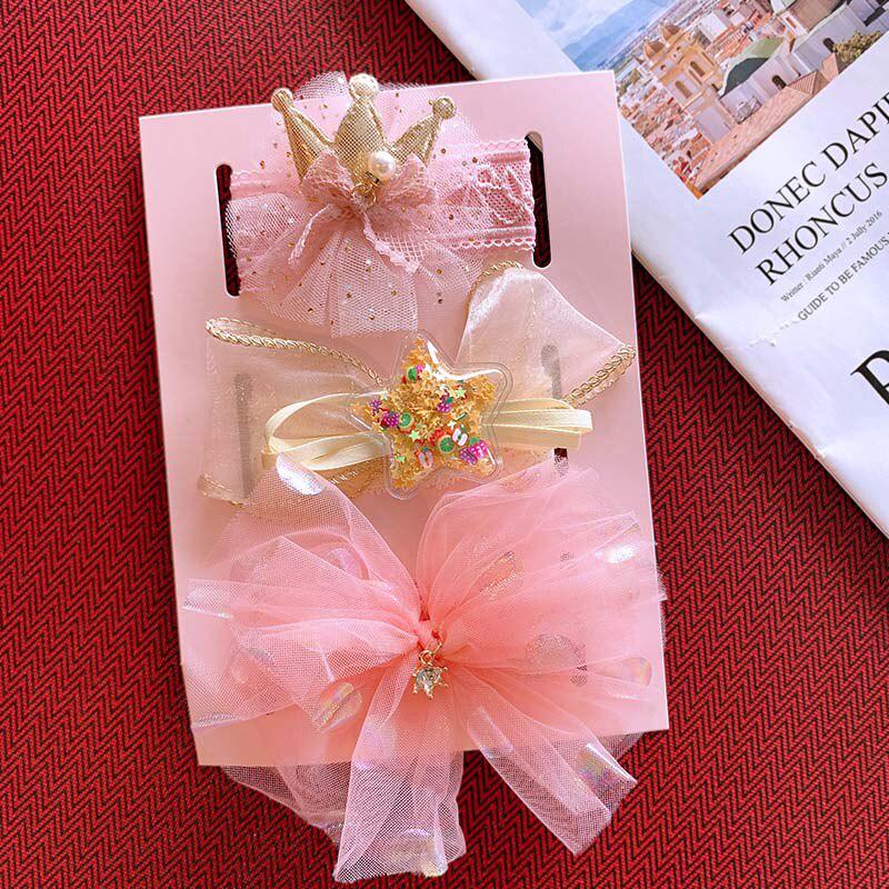 Набор повязок на голову для новорожденных девочек, 3шт