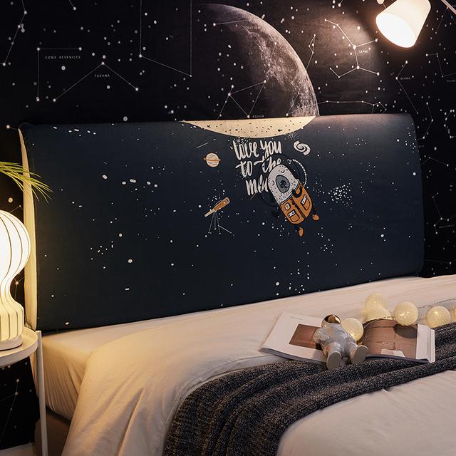 Чехол для изголовья кровати Ins, эластичный спандекс, все включено, чехол для изголовья кровати, моющийся, пылезащитный чехол для спинки кровати, домашний декор