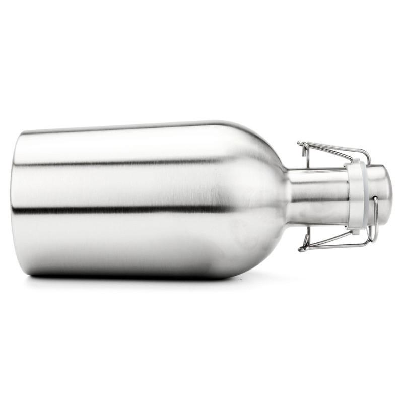 2L 64oz Beer Growler Homebrew Beer Making Hip Flask DIY Bar Tools Silver Stainless Steel Beer Bottle