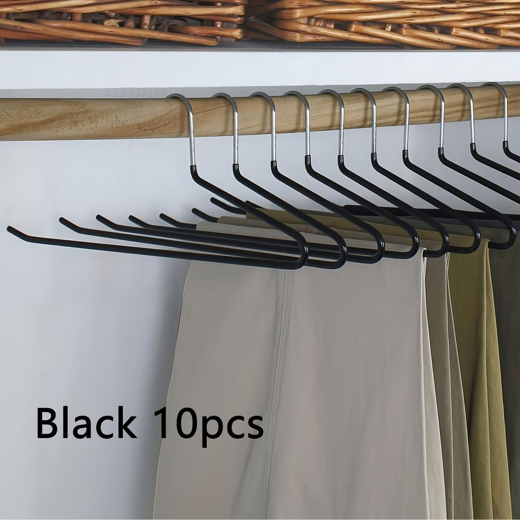 10Pcs Household Nano-Coated Non-Slip Goose-Shaped Pants Hangers, Simple Stainless Steel Pants Hangers, Suitable for Both Dry and Wet Use