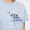 adidas Футболка с коротким рукавом Badge Of Sport Cartoon Panda Alphabet Logo Print Casual Women Tops Light-Pozdow Blue IP3936