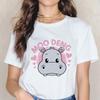 Funny Baby Hippo Moo Deng Tshirt Women Men Fashion T-shirt Streetwear Kawaii Cartoon T Shirt Harajuku Y2k Tee Tops Mange Clothes