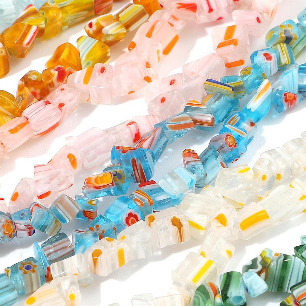 200 шт./пакет 4-9 мм разноцветные бусины в виде цветов, стеклянные бусины лэмпворк для DIY ожерелья, браслета, изготовления ювелирных изделий своими руками 80 см/16