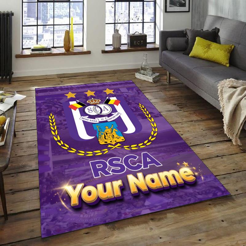 Anderlecht Design Area Rug Personalized Name- Non-Slip, Soft & Cozy Floor Mat for Living Room, Office - Indoor/Outdoor Carpet