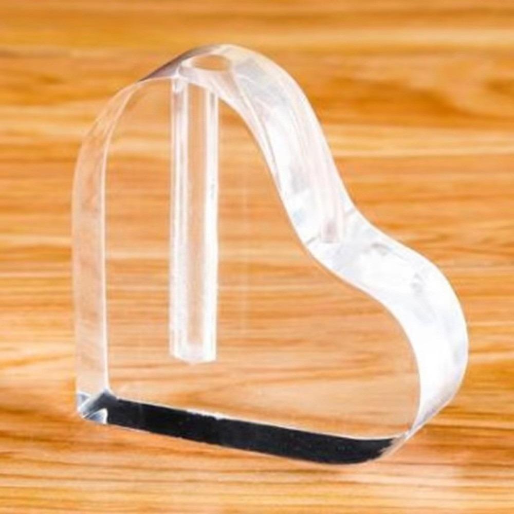 Acrylic Rose Base Clear Rose Heart Shaped Base Creative Flower Seat Desktop Ornament Vase