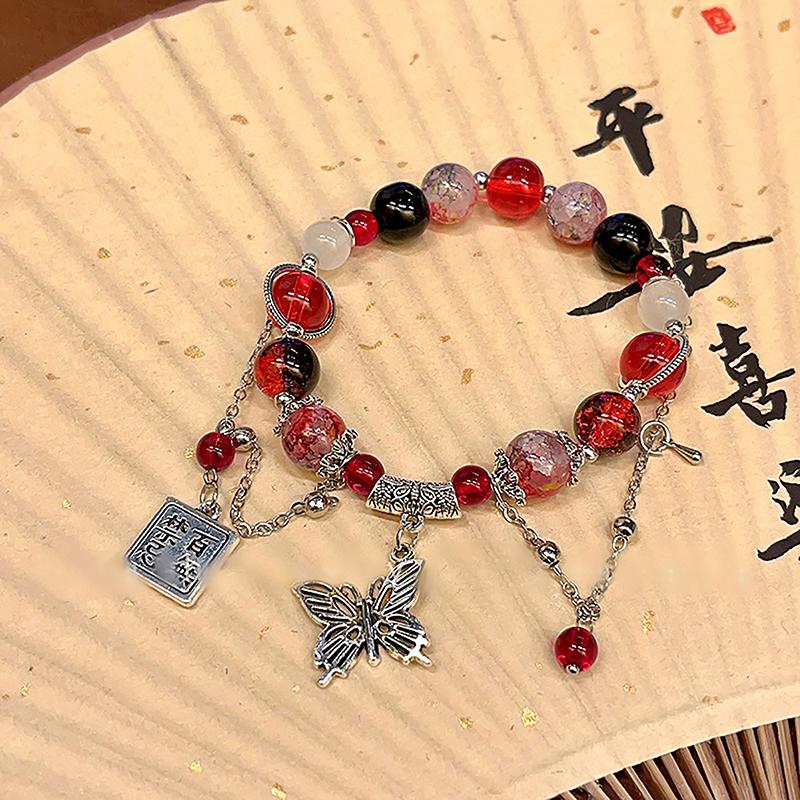 Аниме Tian Guan Ci Fu Браслет Xie Lian Heaven's Official'S Blessing Beads Chain Butterfly Подвеска Браслет Косплей Ювелирные изделия Подарок