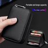 Genuine Leather Anti-Theft RFID Card Holder with Zipper for Men & Women
