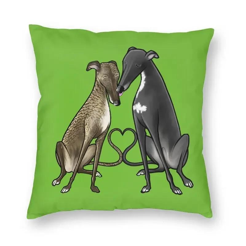 Подушка Чехол Грейхаунд Уиппет Борзая Собака Двусторонняя печать Искусство для любителей собак Наволочка для наподушки для дивана Крутая наволочка