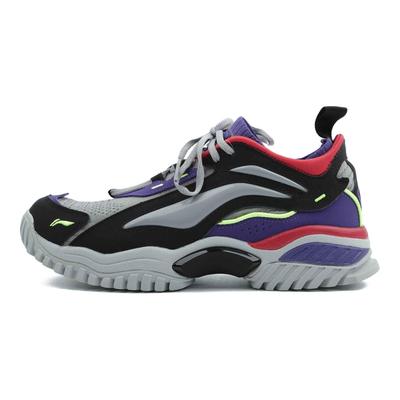 Li Ning Aurora Sky Paris Fashion Week Series Runway Удобные нескользящие легкие повседневные туфли с низким верхом Мужские повседневные туфли Серые фиолетовые AGLN235-4