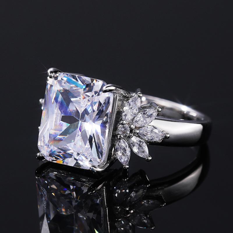 Новые великолепные кольца с кристаллами CZ, большие обручальные кольца, женские прямоугольные кольца с цирконием AAA, блестящее женское обручальное кольцо, ювелирные изделия вечности