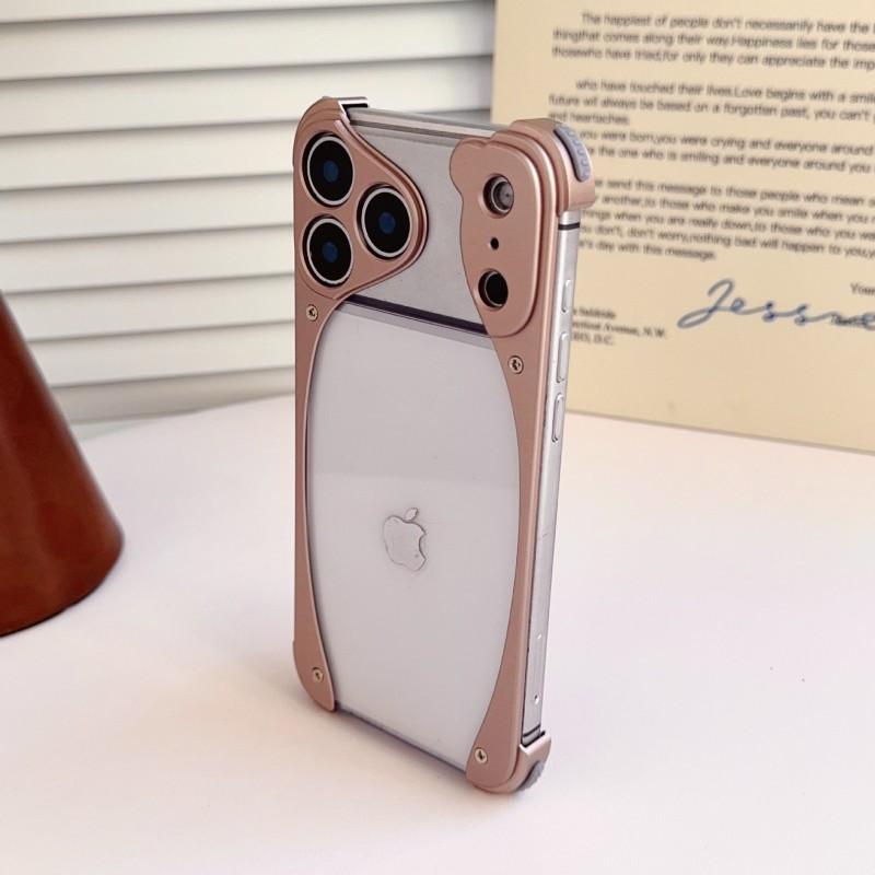 Metal Phone Case IPhone 18 Pro Max Clear PC Back Slim Borderless Heat Dissipation Shockproof Anti-fall Anti-scratch