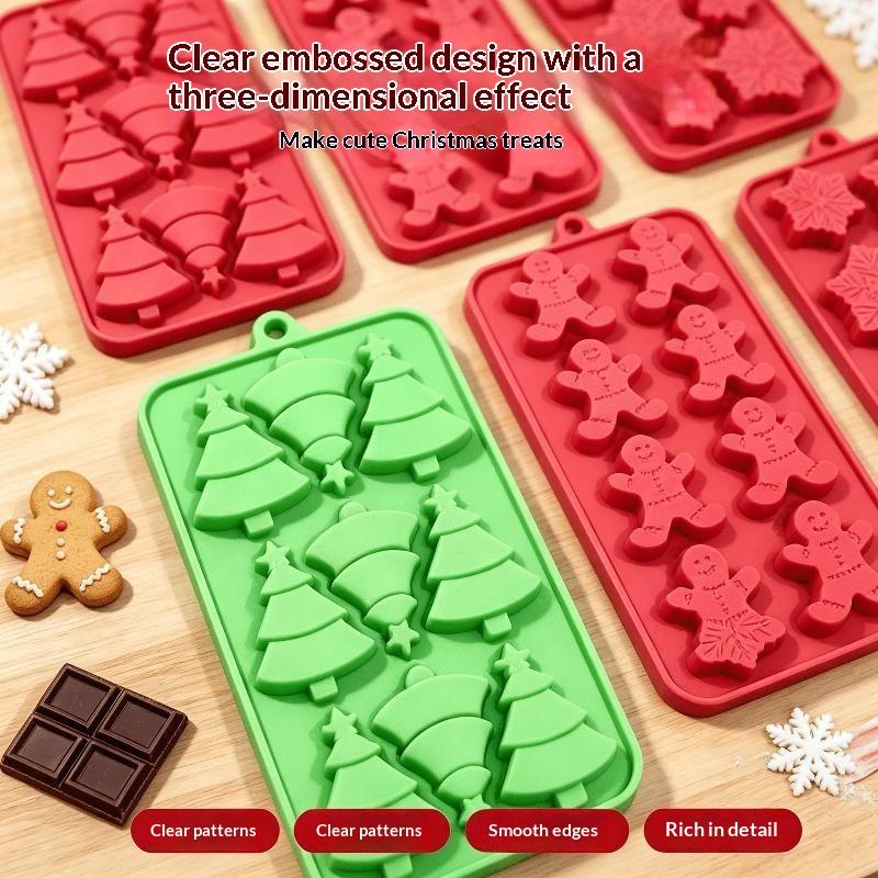 Silicone Christmas Baking Molds Food Safe Non-Stick Reusable for Home Xmas Holiday Homemade Pastry Baking