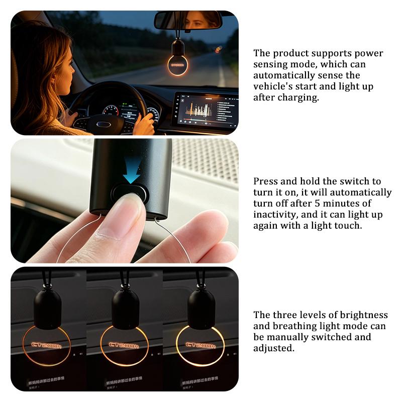 YOM1 For Lexus Elegant Bulb Light Car Rearview Mirror Pendant LED Night Light Hanging Ornament CT ES GS NX IS250 CT200h IS300h ES300h