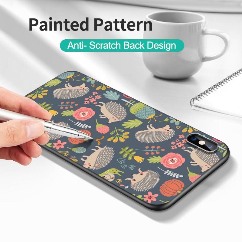 Black Tpu Case For Vivo Y52 Y70 Y70s Y70T Y71 Y71A Y72 Y73S Y75 Y76 Y75 Y81 5G 2020 Hedgehog