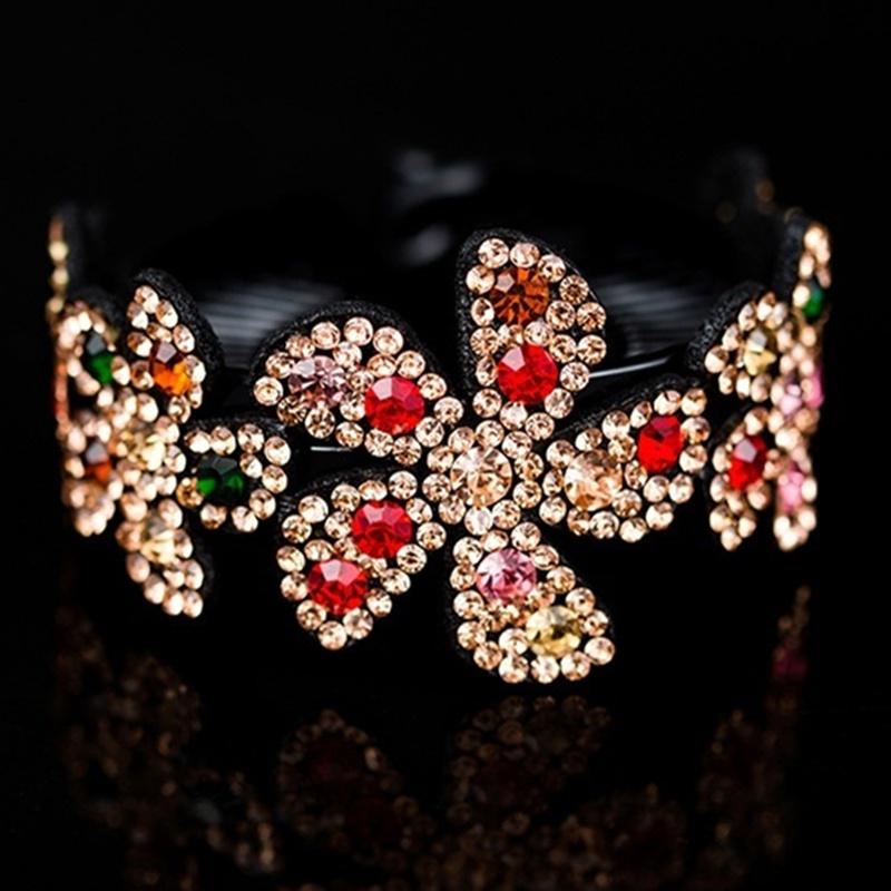 Модные женские заколки со стразами и жемчугом, цветок, хрустальная заколка для волос, когти, птичье гнездо, твист-клип