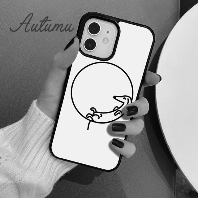 Милый чехол для телефона с таксой для iPhone 11 12 13 14 Pro Max mini X XR XS SE 2020 5 6S 7 8 Plus Samsung Galaxy S21 S22 Накладка