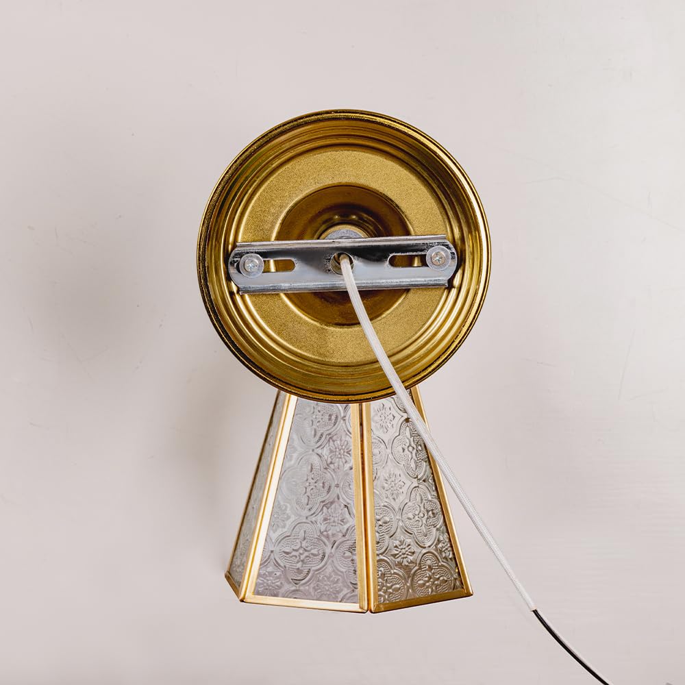 Chende Bracket Light, Japanese-Style Floral Pattern, Glass, Retro Wall Lighting, LED Compatible, Single Light, Brass, Stylish, Nordic, Classic,