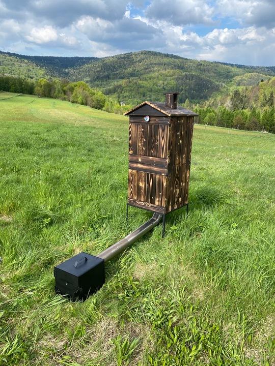 Wędzarnia Ogrodowa Drewniana Premium Palenisko Haki Rury Inmygarden Film